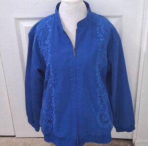 NWT Vintage Great Cavalier Royal Blue Embroidered Jacket   Size L